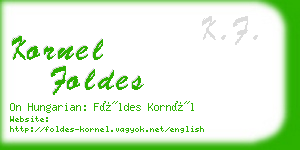 kornel foldes business card